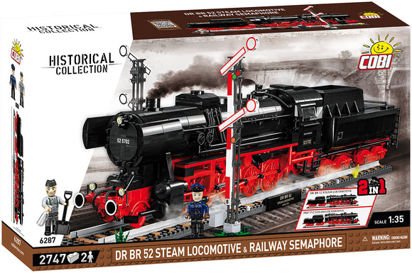 COBI 6287 - DR BR 52 STEAM LOCOMOTIVE & RAILWAY SEMAPHORE