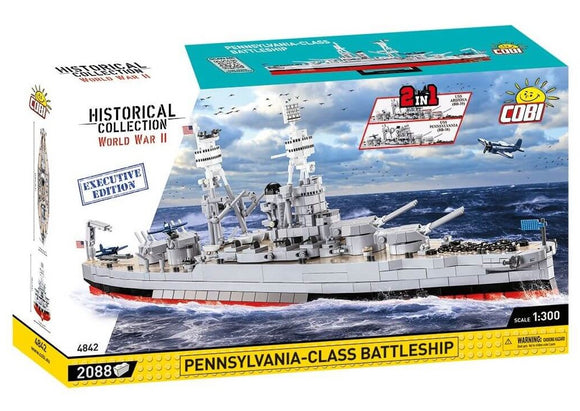 COBI 4842 - PENNSYLVANIA-CLASS BATTLESHIP 2in1 USS ARIZONA (BB-39) USS PENNSYLVANIA (BB-38) Executive Edition